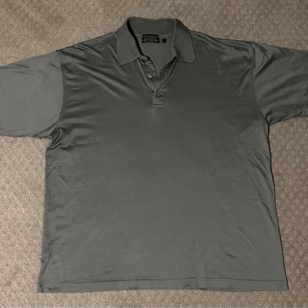 Vintage VTG Peter Scott USA 100% Egyptian cotton made in Italy grey golf polo